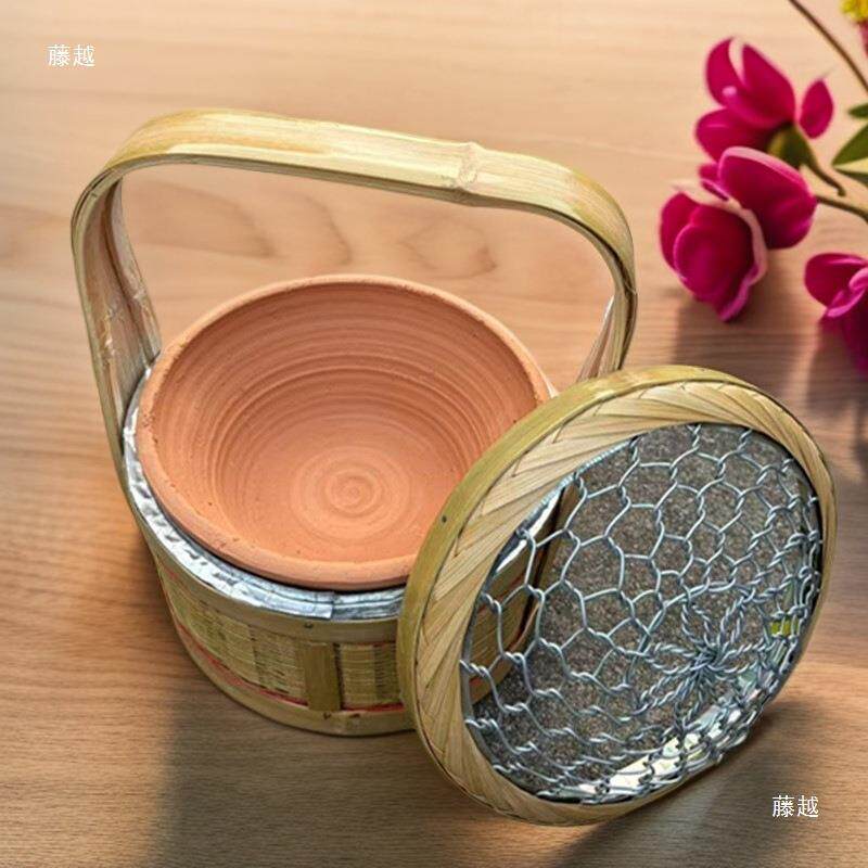 竹纯手工tlznfgfg编笼烤火笼冬季取暖家用火农村老人手提老笼烘烤
