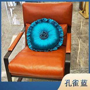 欧式美式法式沙发圆枕面料丝滑高挡床头飘窗搭配南瓜枕车载圆形枕