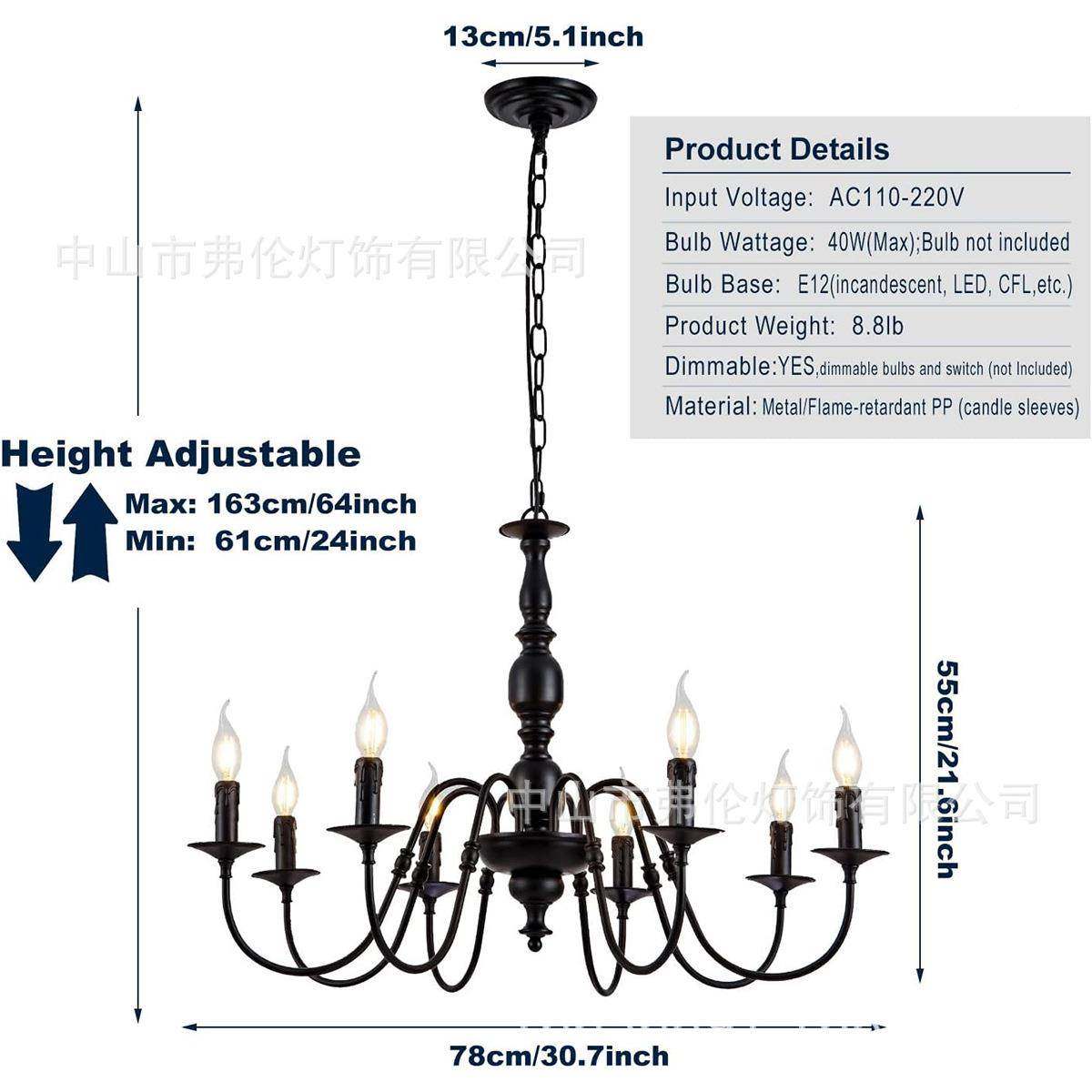 式吊灯客室厅餐厅美卧现厨房321农舍代简约铁艺黑色蜡烛灯具厂家,家装灯饰光源,智能吊灯,淘宝优惠券,粉丝福利购,淘宝优惠卷