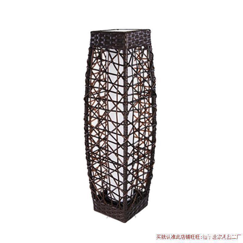 太阳能户外庭院灯防水草坪灯别墅园林院子凉亭灯景观灯藤编落地灯