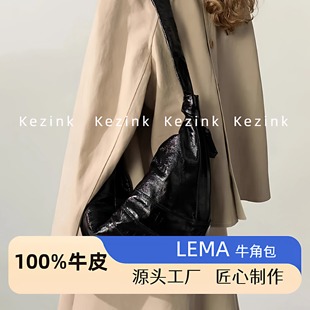 2024新款 完美定制 LE亚麻涂层可颂包斜跨打结羊角包 专业版