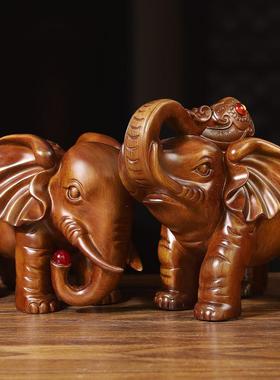 直销新款中式大象摆件树脂工艺品办公室客厅酒柜家居装饰摆件