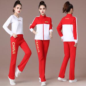 新款直销2111款广场舞服装套装流线棉运动套装鬼步舞服装团队表演