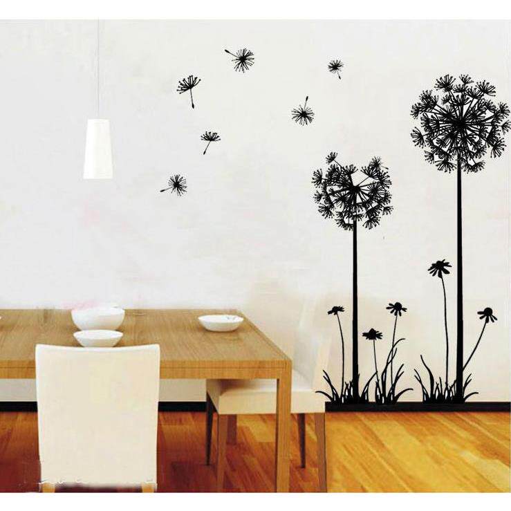 直销新款跨境新款蒲公英随风而逝墙贴画客厅电视背景墙可移除贴纸