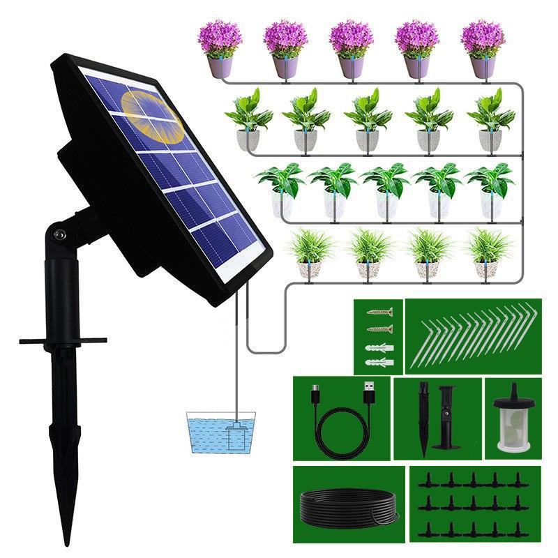 直销新款太阳能自动浇花器浇水神器家用室内外植物灌溉定时模式防
