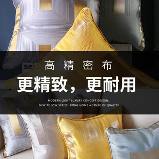 新款直销亚马逊现代轻奢橙色沙发抱枕靠垫套不含芯45x45x50客厅样