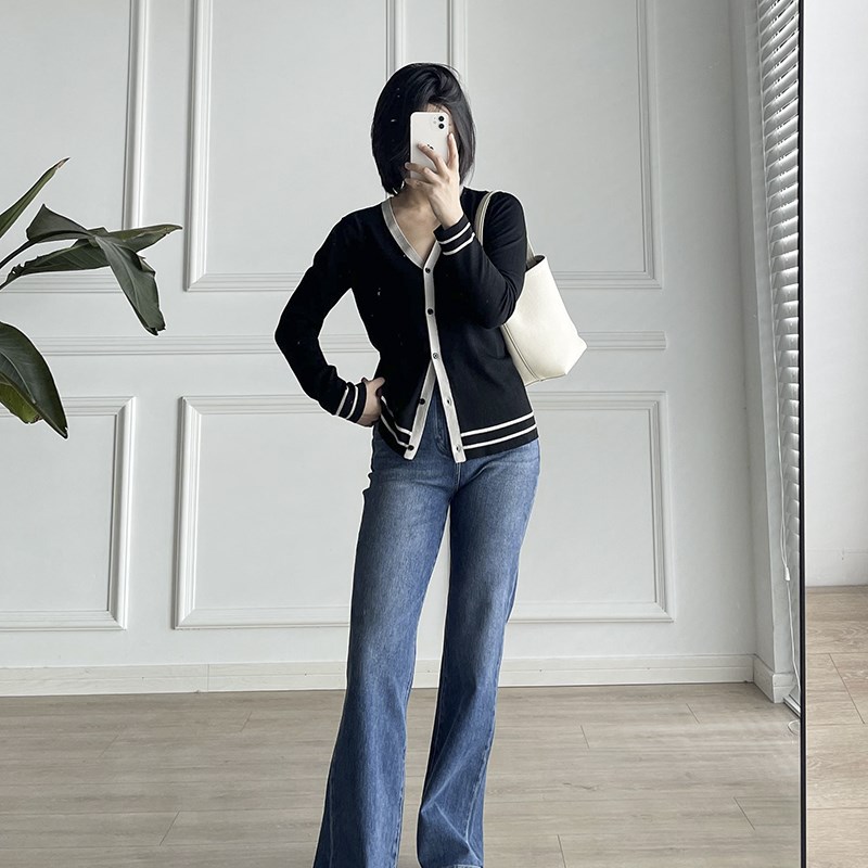 神裤闭眼入 敲显腿瘦腿长,紧致四面弹高腰微喇牛仔裤长裤休闲裤