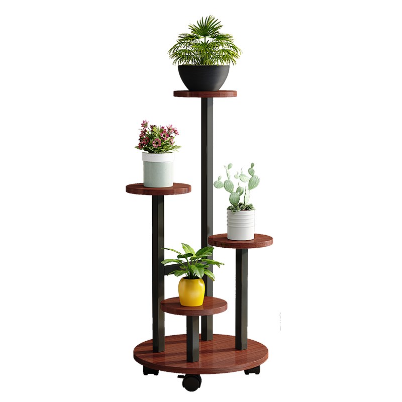 花盆架客厅落地阳台铁艺绿萝多肉室内家用带轮可移动花架子置物架