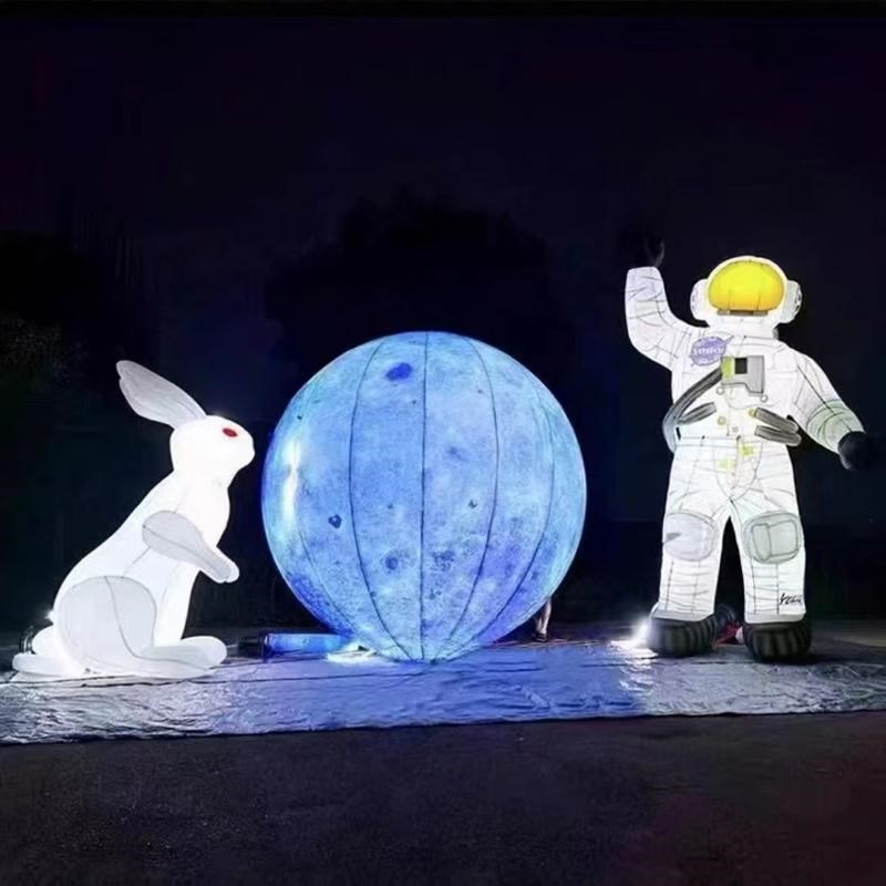 气模定制充气泵卡通人偶月球发光兔子彩虹电动爱心泡泡屋城堡花束