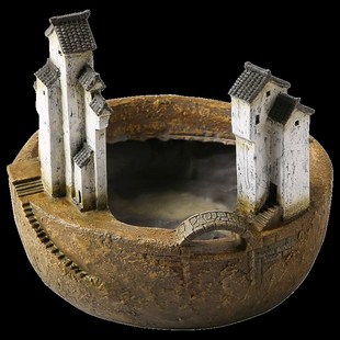 雨打青砖脆,墨洒江南巷!新年书房装饰摆件茶几茶洗鱼缸