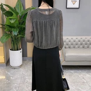 提花蕾丝防晒衬衫 2024夏季 连衣裙女薄款 时尚 气质吊带裙两件套 新款