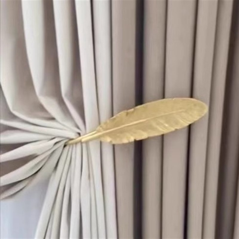 创意北欧风树叶形窗帘挂钩免绑带复古装饰墙勾客厅别墅窗帘布壁钩