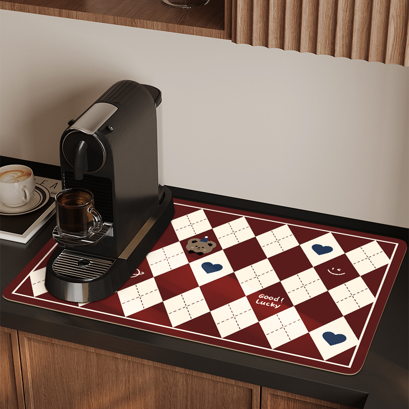 科技皮厨房台面沥水垫洗碗池控水凉垫咖啡机减震静音垫子桌面防烫