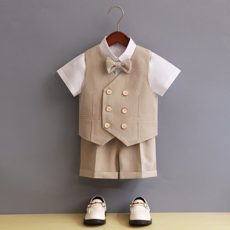 儿童西装三件套男童礼服套装花童男宝周岁生日小西服男小西装秋款