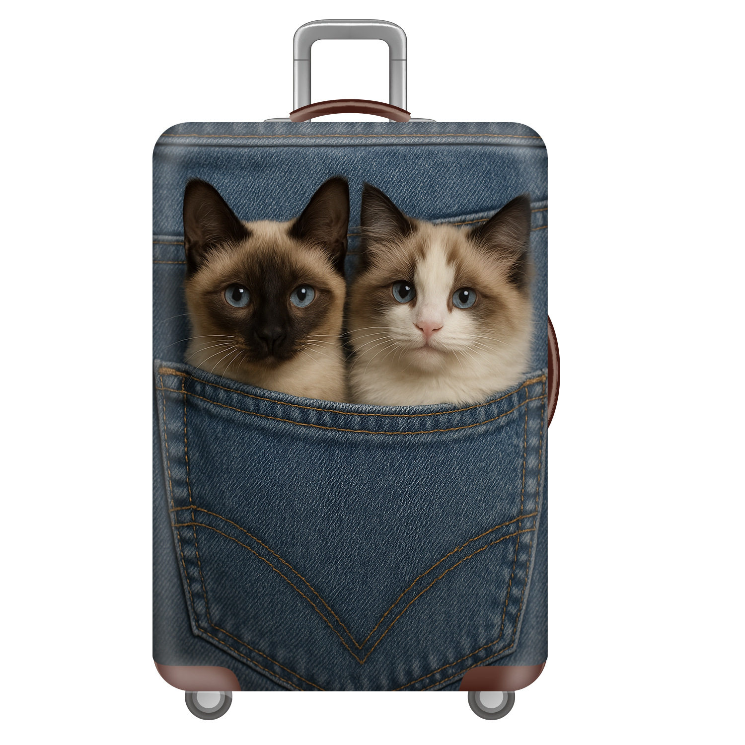 牛仔系列25猫咪弹力箱套拉杆箱旅行旅游登机行李皮箱保护罩防尘袋