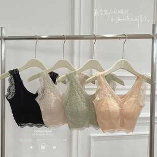 直销新款2022新款法式蕾丝内衣女一片式无痕美背裹胸 无中生有巨