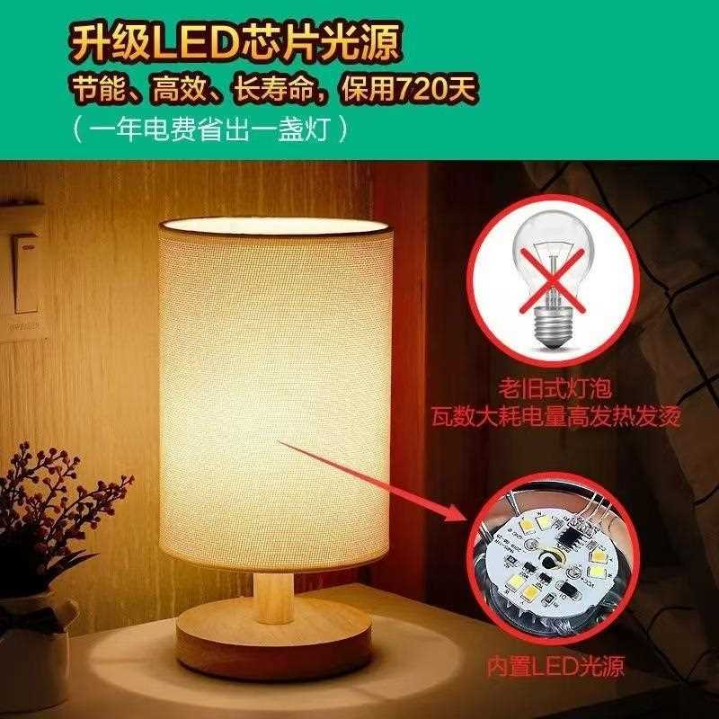 新款直销新款实木欧式风格简约现代装饰台灯夜间卧室床头书桌照明