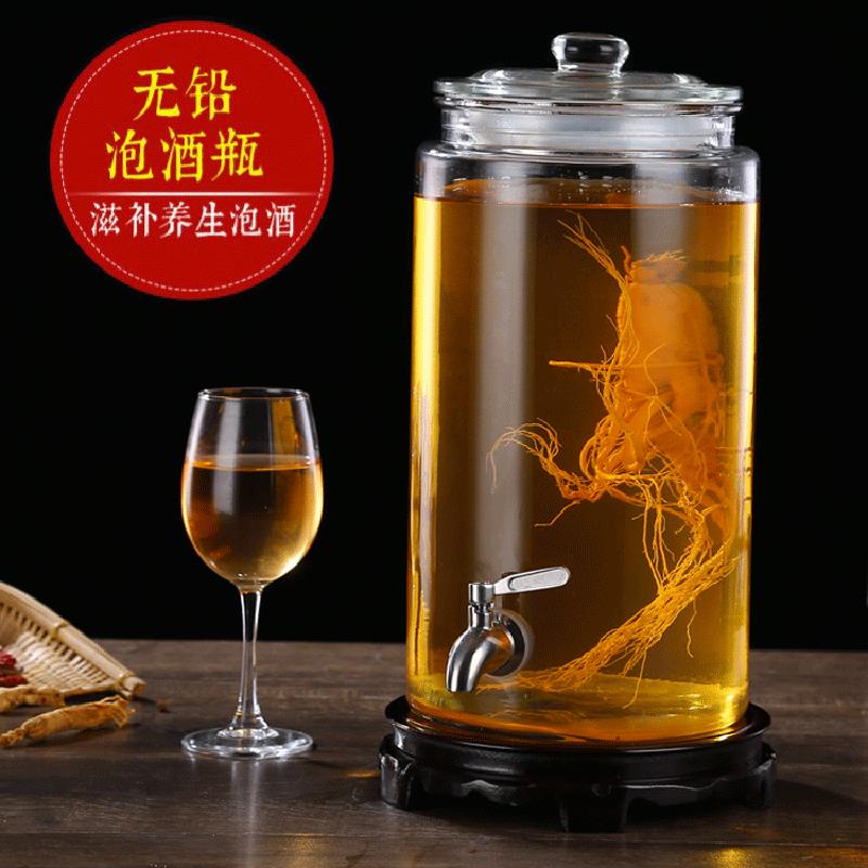 新款直销玻璃泡酒瓶子10斤带龙头泡酒坛空瓶加厚大容量家用泡酒玻