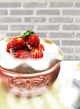 直销新款推荐创意新品年兽面造型高档树脂工艺品酒店干冰菜盘托年