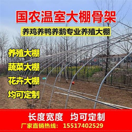 栋大棚钢管骨架温室全套保温养C殖种植J蔬菜配件6米菌菇连体3