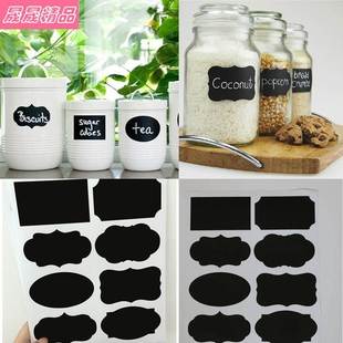 40Pcs Chalkboard Jar Bottle Stickers Home Kitchen Jars Black