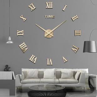 DIY Wall Clock 3D Roman Word Large Wall Clock Living Room Wa