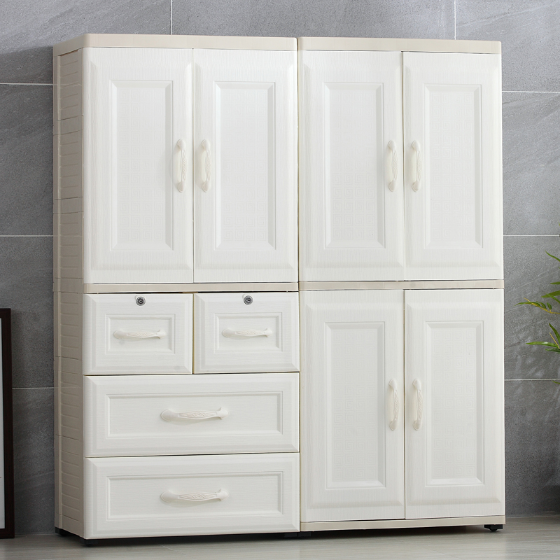 双开门宝宝收纳柜儿童衣柜婴儿储物柜抽屉式塑料整理柜子简易衣橱