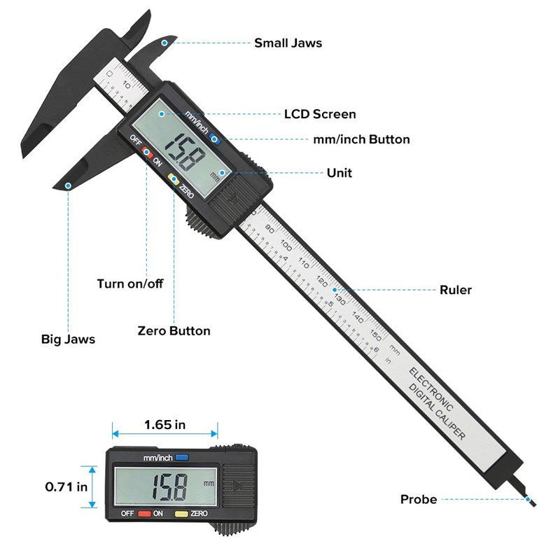 150mm Electronic Digital Caliper 100mm Dial Vernier Caliper