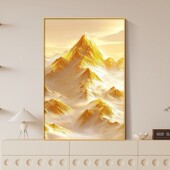 日照金山挂画客厅装 饰画现代简约沙发背景画高级感背有靠山玄关画