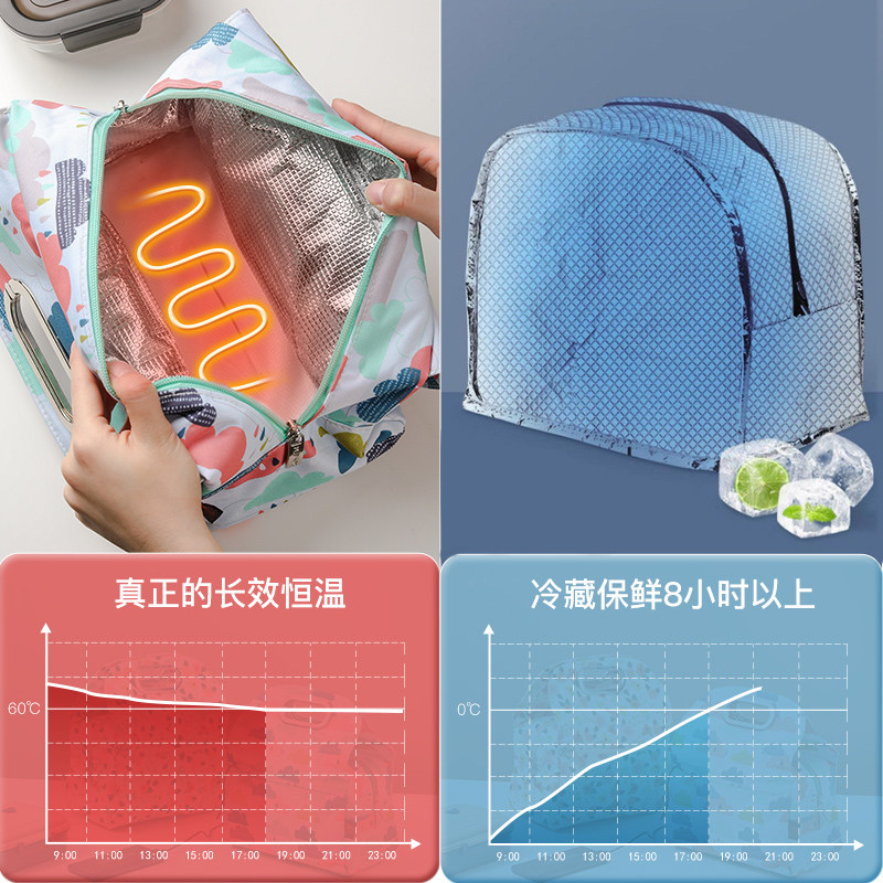 电加热保温袋铝箔加厚饭盒手提包便当袋子带饭上班族学生大容量