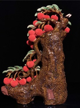 石湾公仔陶瓷满堂红摆件玄关客厅电视柜荔枝装饰品乔迁新居送礼品