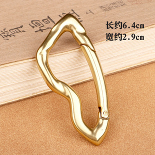 纯黄铜创意钥匙环实心手工汽车腰挂钥匙圈铜环汽车锁匙扣钥匙扣