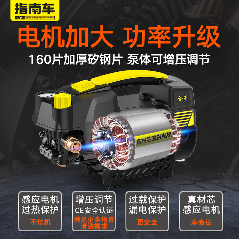 指南车金刚高压洗车机可调压家用220v全自动空调清洗机刷车泵水枪