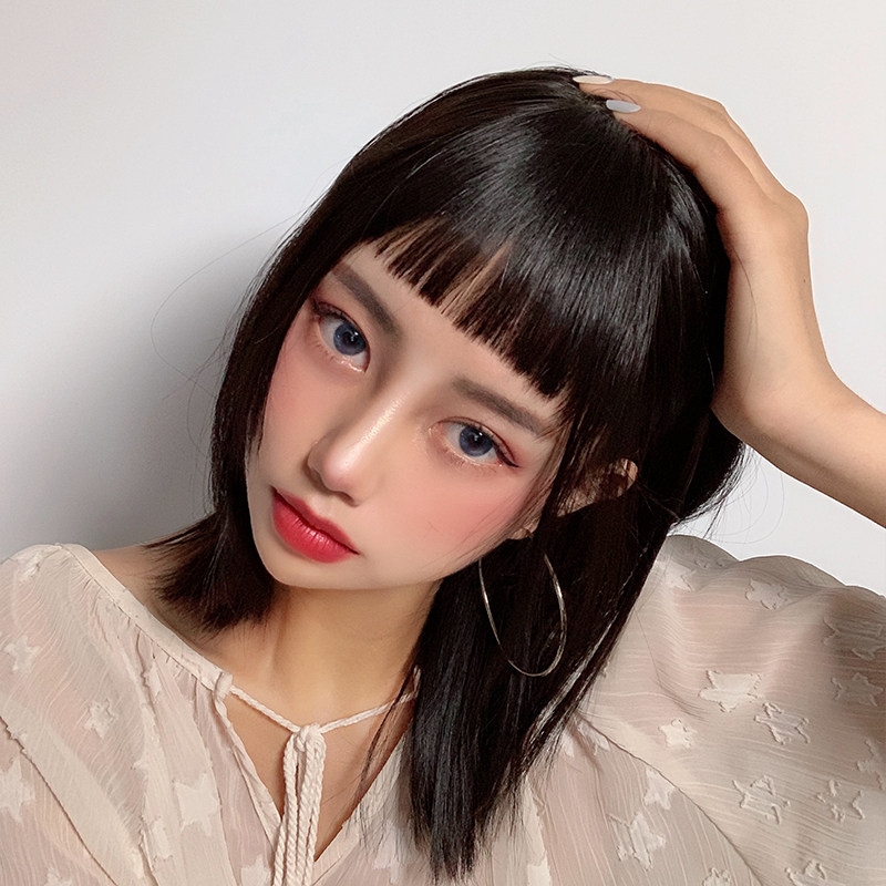 刘海假发女 自然真发齐刘海假发片二次元刘海 眉上短空气刘海