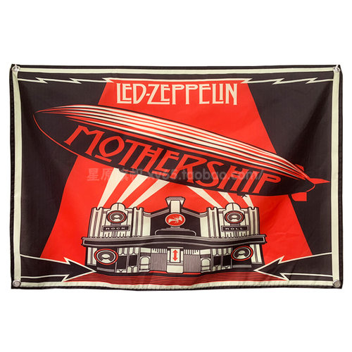 齐柏林飞船乐队摇滚酒吧装饰挂旗琴行宿舍房间直播背景墙装饰挂布