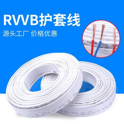 【送插座】平行2芯电线2.5/4平方家用护套线电源线电动车充电缆线