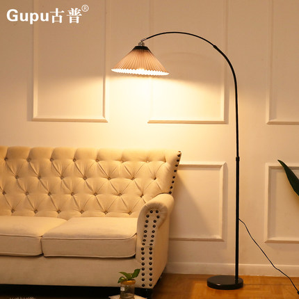 钓鱼灯百褶落地灯 网红led护眼北欧简约客厅书房卧室床头立式台灯