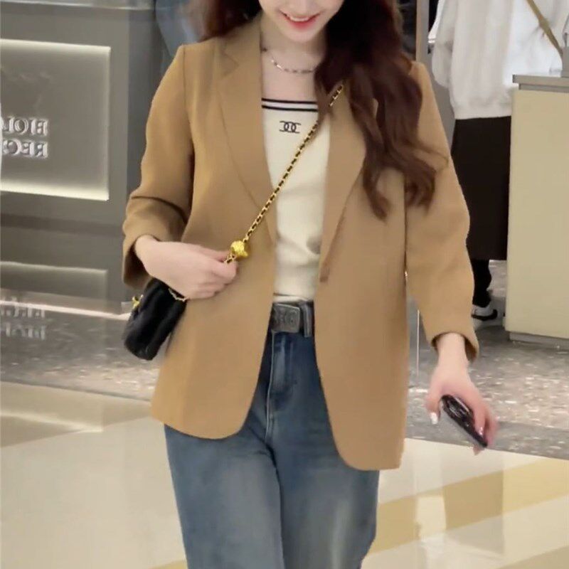 小西装外套女短款小个子薄款2023新款春夏休闲气质七分袖西服上衣