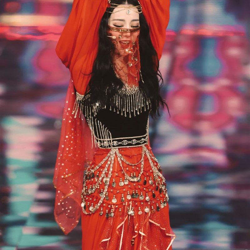 热巴新疆舞维族舞蹈服装演出服女少数民族 西域舞裙开场舞大摆裙