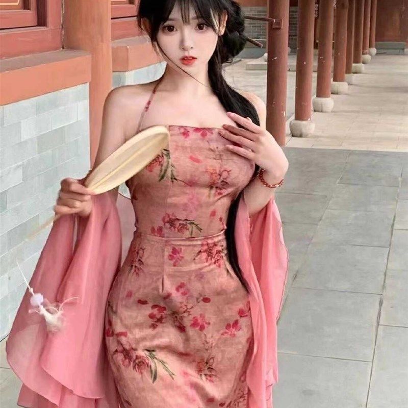 套装女2024夏季新款新中式国风收腰碎花吊带连衣裙中长款防晒开衫,女装/女士精品,时尚套装,淘宝优惠券,粉丝福利购,淘宝优惠卷