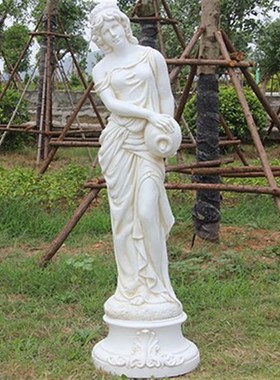 欧式花园别墅人物雕塑装饰摆件家居客厅阳台景观复古石膏艺术品