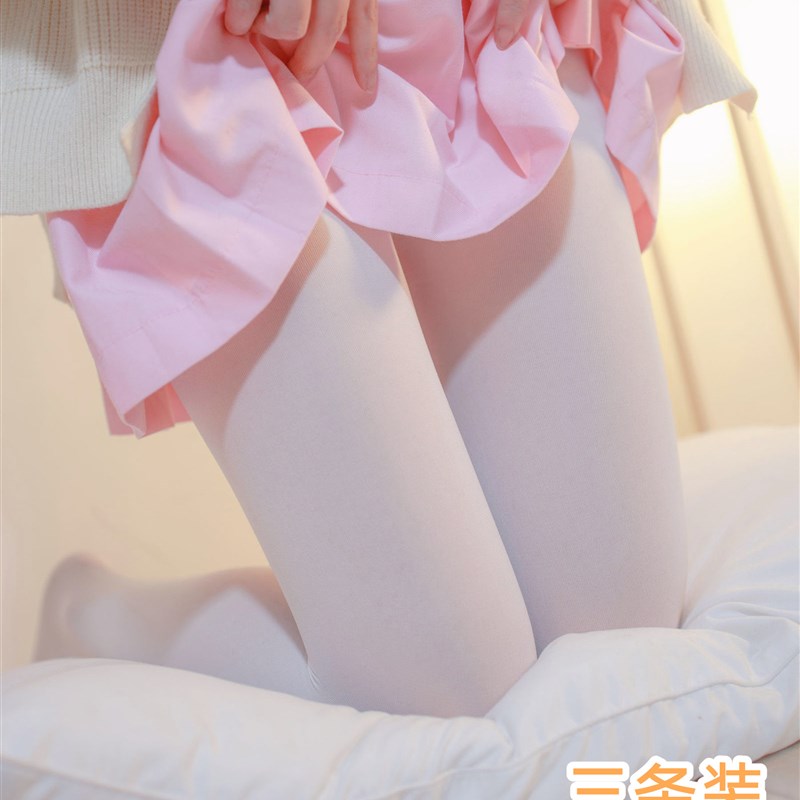 JK白色丝袜日系萝莉lolita袜子女开档免脱薄款可爱学生长筒连裤袜