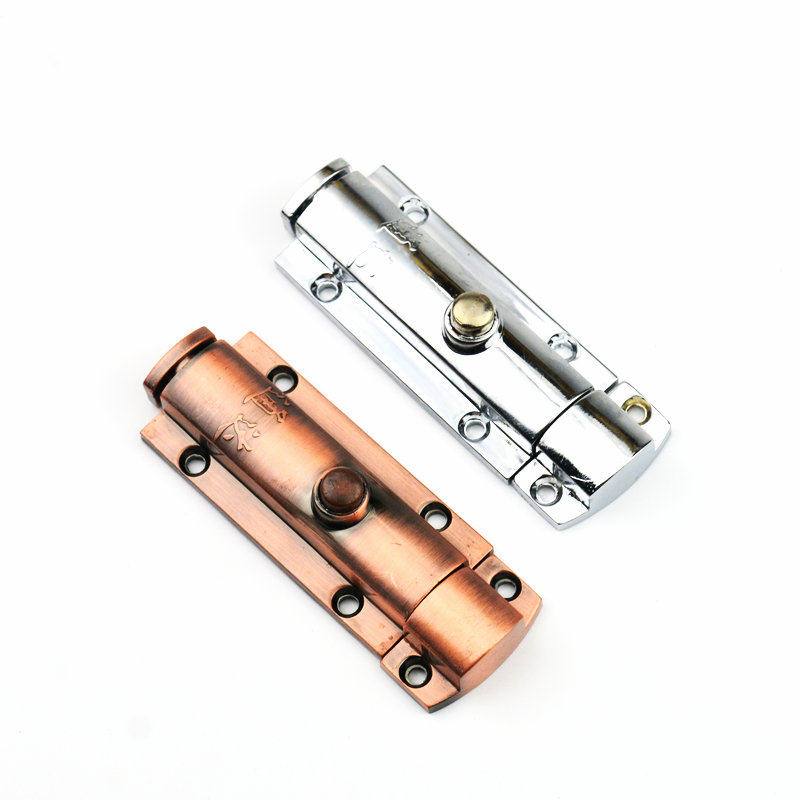 4寸自动弹簧插销卫生间木门大门明装不锈钢插销高档镜光仿古插销