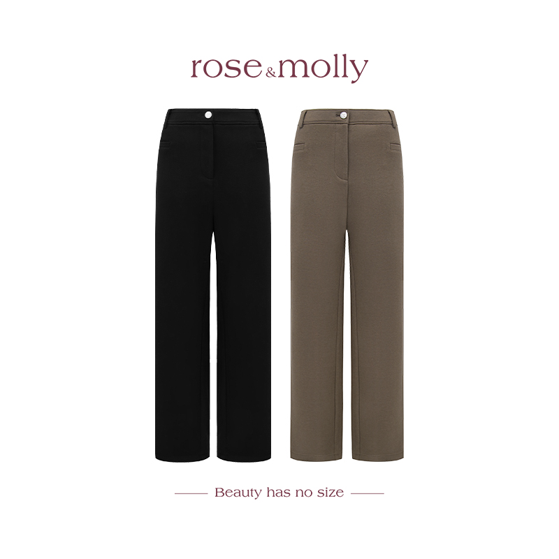 显瘦定制【雕刻裤】 精纺羊毛醋酸秋冬半松紧腰直筒长裤R25AK415