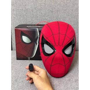 手动电动蜘蛛侠头套眼睛可动搞怪COS超凡面具万圣节男朋友礼物