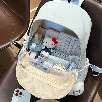 纯色少女背包书包2025新款大容量初高中学生校园双肩包高颜值简约