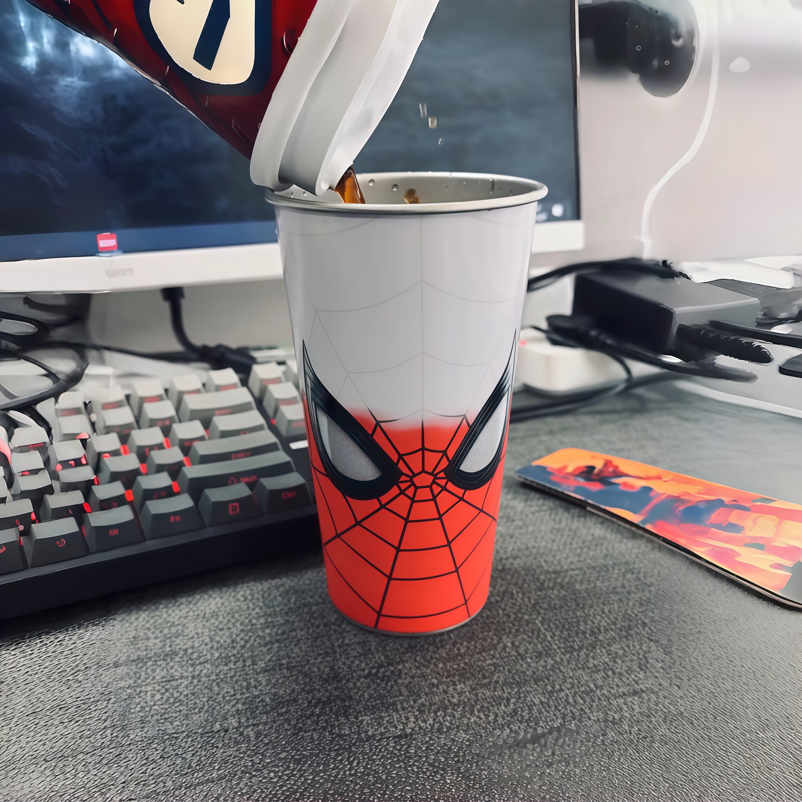 蜘蛛侠冷变杯崭新之日周边电影水杯遇冷变色杯子联名创意冷饮杯子