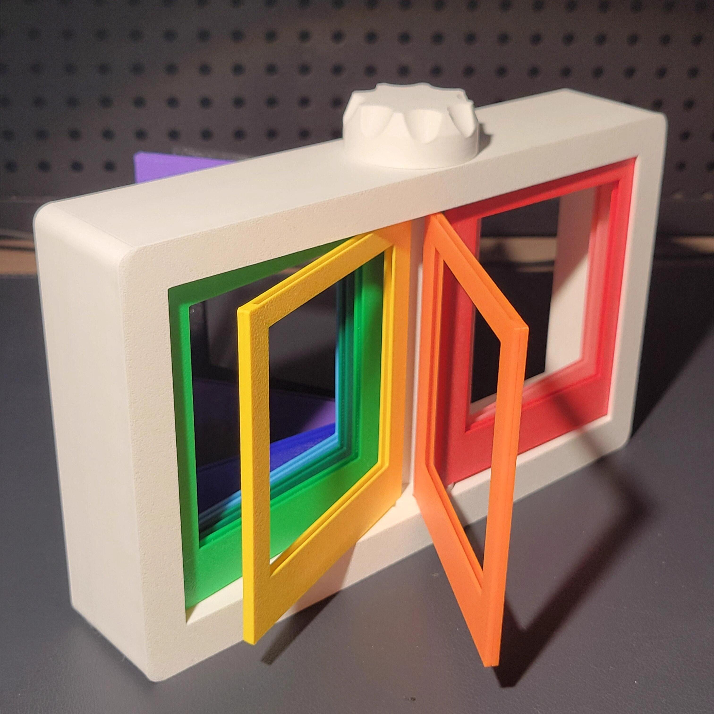 新款创意拍立得旋转彩色翻页相纸收纳盒创意拼色3寸照片展示架