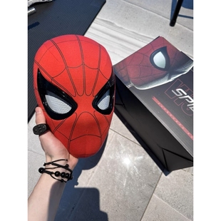 全自动蜘蛛侠头套眼睛可动成人可遥控器眨眼迈尔斯面具cos格温