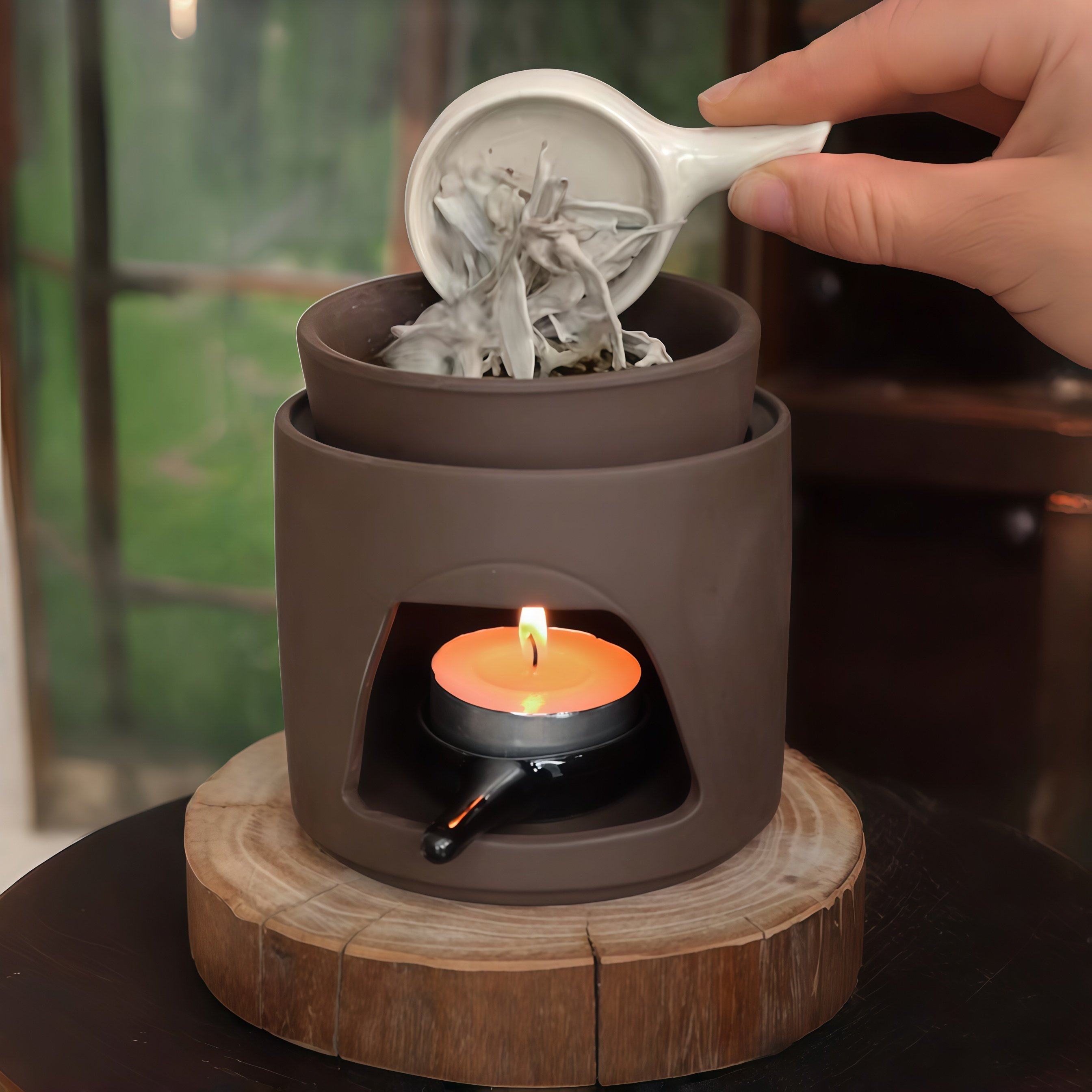 创意陶瓷香薰炉多功能精油灯高颜值复古可干烧加热睡眠香薰沉香炉